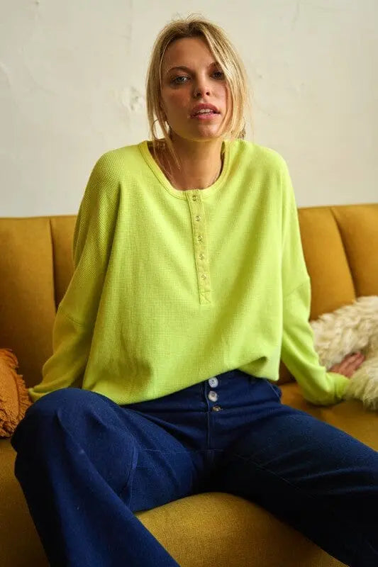 Jade By Jane Thermal Knit Pullover Top pullover knit top Jade By Jane