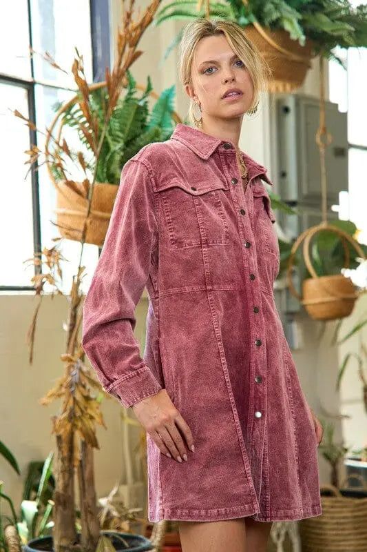 Jade By Jane Washed Corduroy Mini Dress corduroy dress Jade By Jane