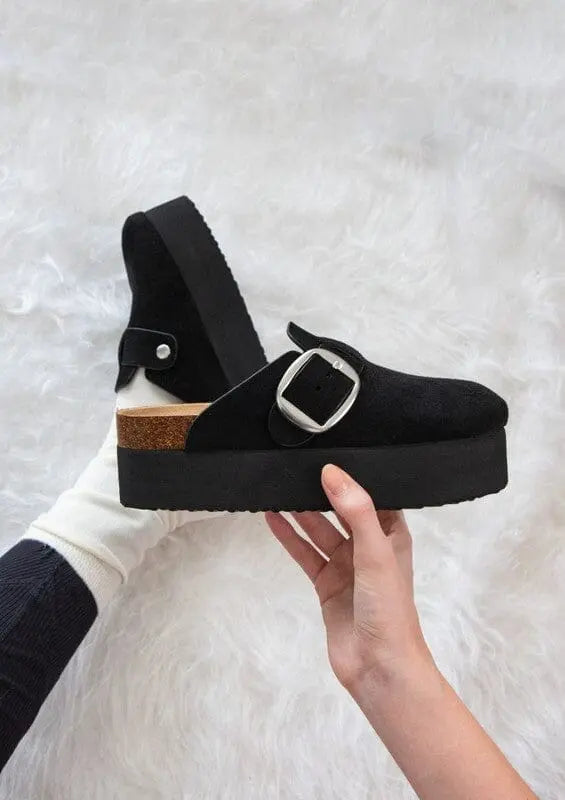 JASMINE SLIP ON PLATFORM CLOG Maker's Shoes Black 6