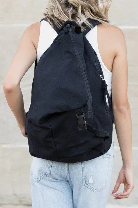 Kai Asymmetric Canvas Backpack Aili's Corner Black OneSize