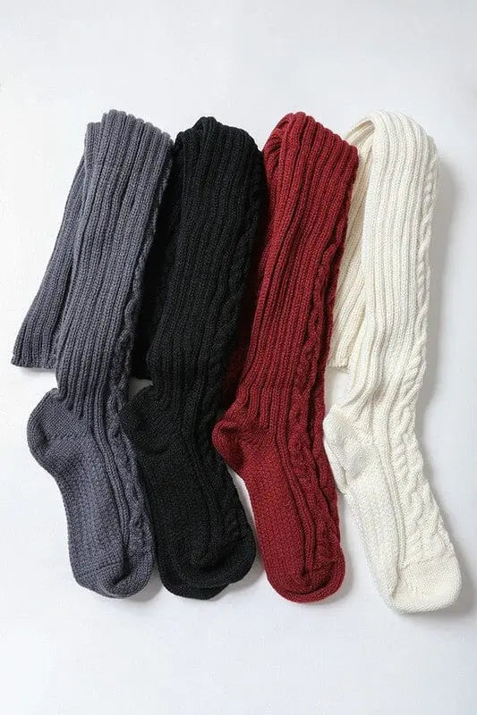 Knee High Cable Knit Socks Knee high sock Poet Street Boutique