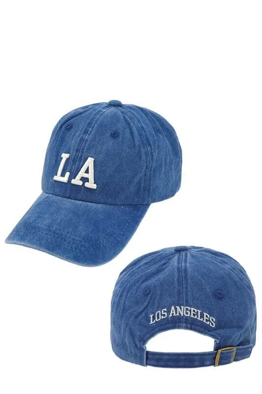 LA Embroidered Baseball Hat LA baseball cap Poet Street Boutique ROYAL BLUE OS
