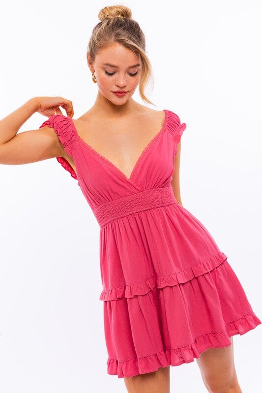 Le Lis Ruffle Mini Dress mini ruffle dress LE LIS PINK S 