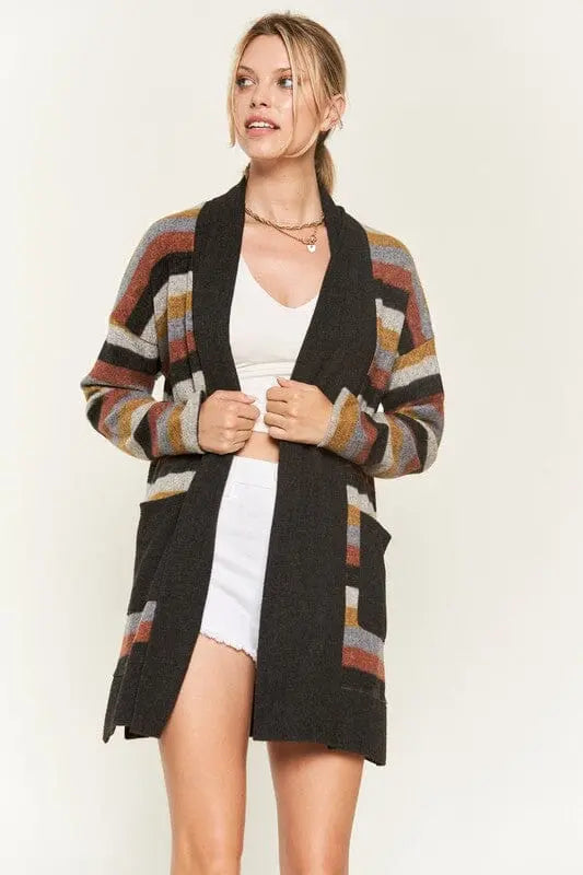 MULTI COLOR STRIPE CARDIGAN KRT1242 Jade By Jane