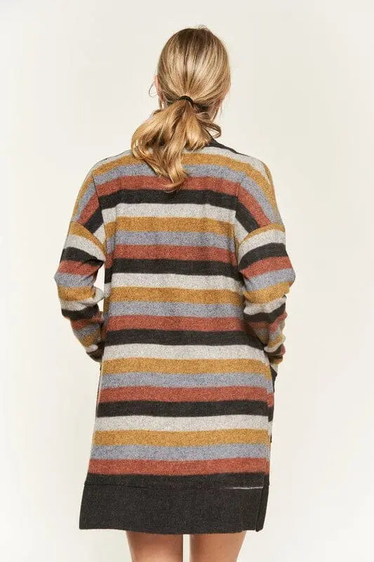 MULTI COLOR STRIPE CARDIGAN KRT1242 Jade By Jane