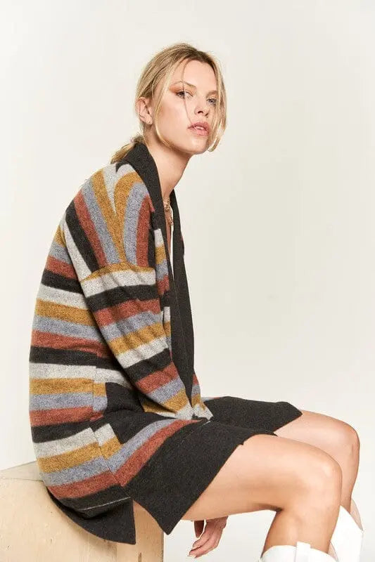 MULTI COLOR STRIPE CARDIGAN KRT1242 Jade By Jane MULTI COLOR S