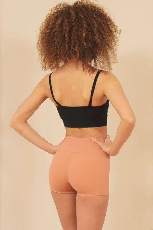 Naomi Brushed Nylon Training Short ALAMAE Apparel apricot L