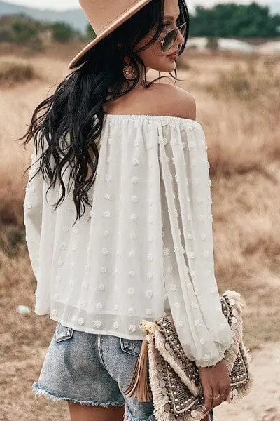 Off Shoulder Dotted Top Off shoulder dotted top Miss Sparkling
