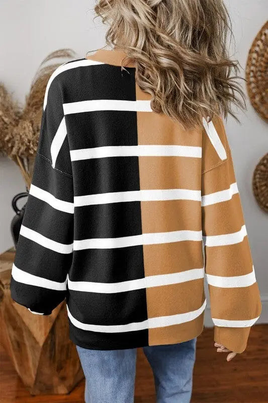 Oversized Contrast Printed Dropped Shoulder Top SHEWIN INC.