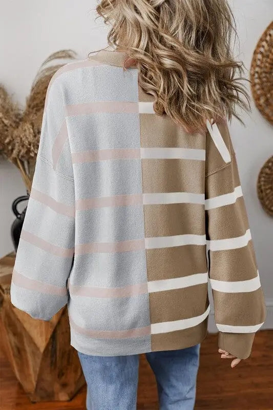 Oversized Contrast Printed Dropped Shoulder Top SHEWIN INC.