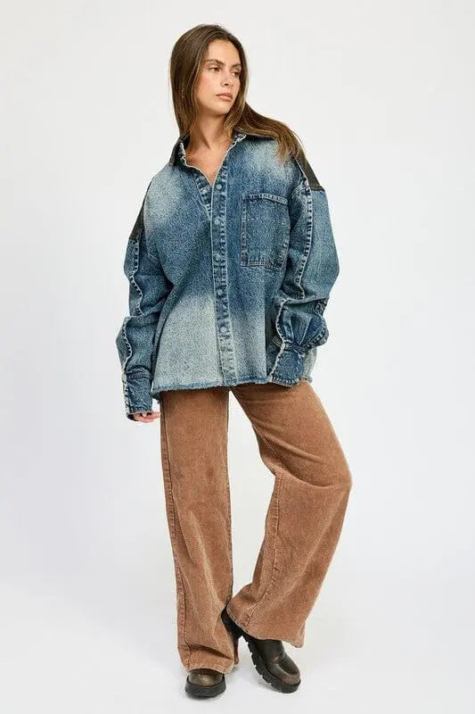 OVERSIZED DENIM JACKET WITH BUTTONS Emory Park