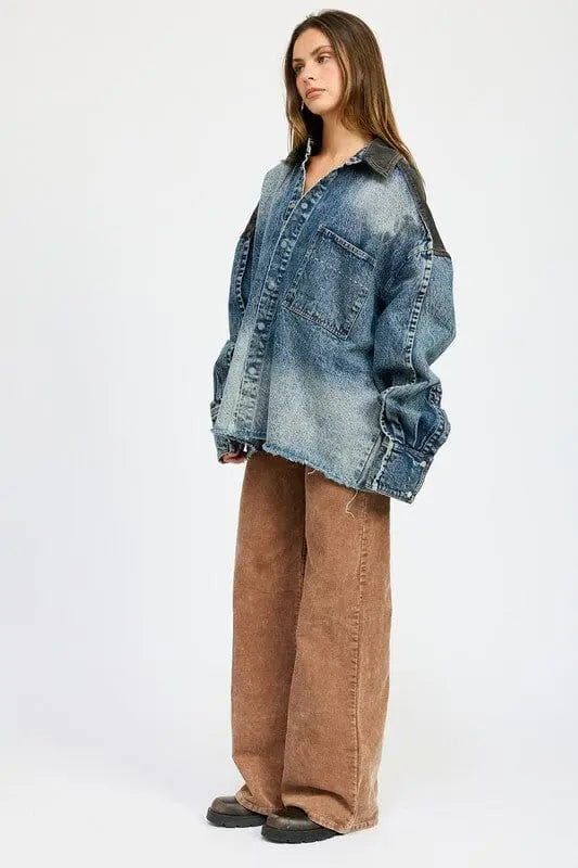 OVERSIZED DENIM JACKET WITH BUTTONS Emory Park