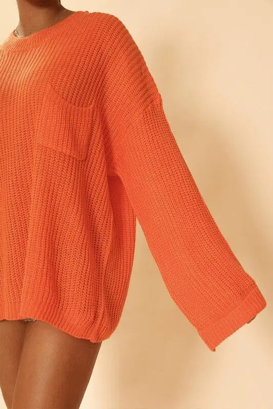 Oversized knit sweater top Miss Sparkling