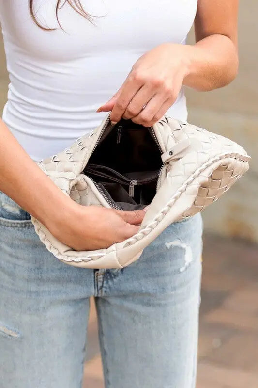 Paige Woven Handbag Aili's Corner