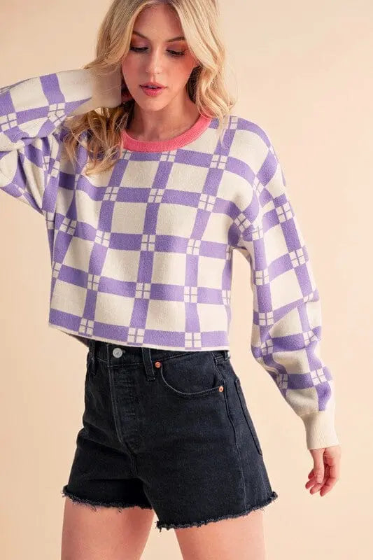 Pam Plaid Sweater Aemi + Co