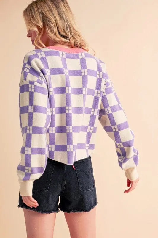 Pam Plaid Sweater Aemi + Co