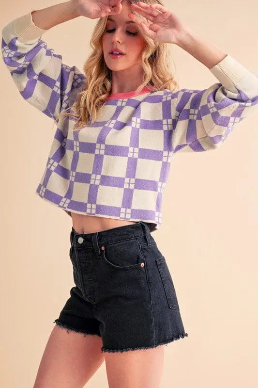 Pam Plaid Sweater Aemi + Co