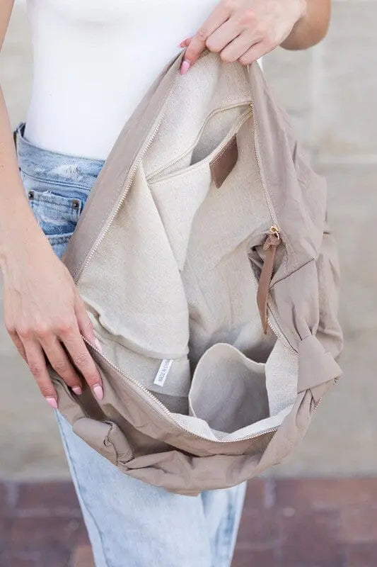 Piper Oversized Nylon Carryall Messenger nylon messenger bag Poet Street Boutique