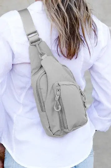 Pippa Nylon Sling Bag nylon sling bag Poet Street Boutique Gray OneSize