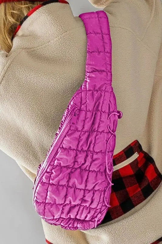 Quilted Drawstring Jennie Sling Bag sling bag Poet Street Boutique PINK one
