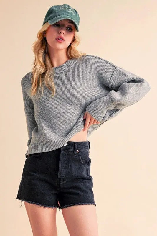 Regina Sweater Aemi + Co HEATHER GRAY S