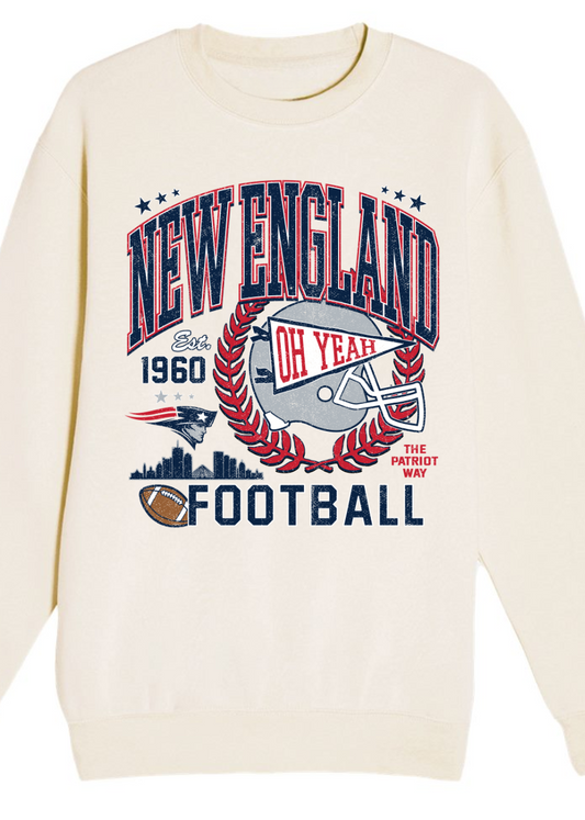 New England Vintage Football Sweatshirt