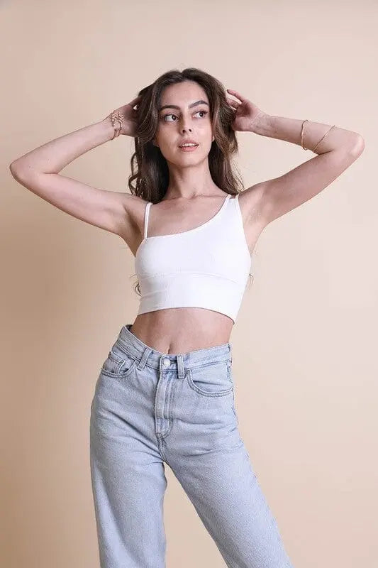 Shoulder Strap Brami Top cropped brami Poet Street Boutique White XS/S