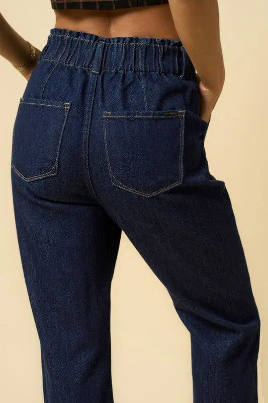 SHR Roll Up Slouch Jeans elastic waist jeans Denim Lab USA