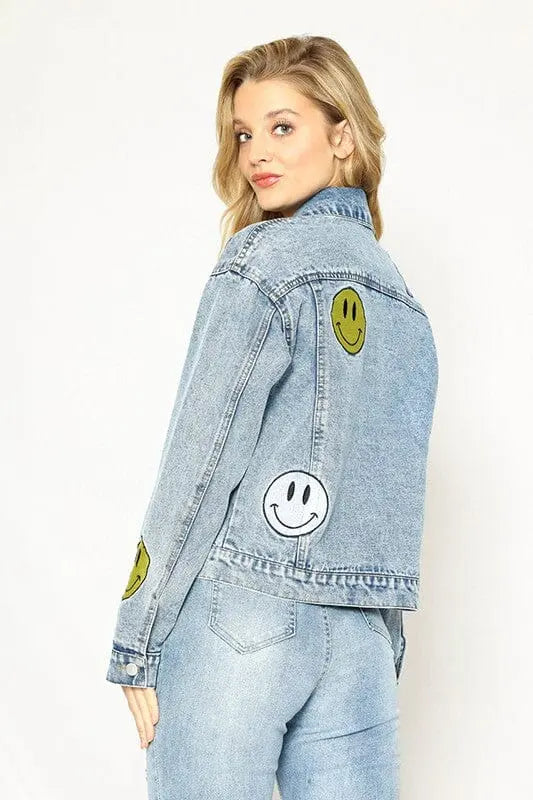Smiley Denim Jacket Miss Sparkling