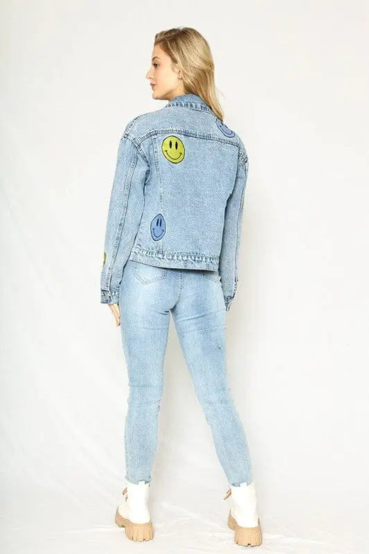 Smiley Denim Jacket Miss Sparkling