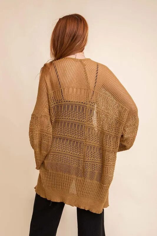 Spring Knit Netted Cardigan Spring Knit Netted Cardigan Poet Street Boutique Bronze Default