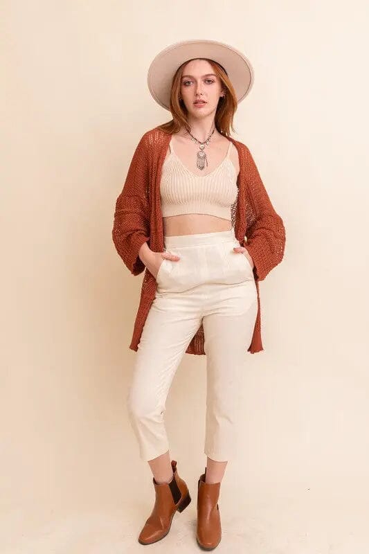 Spring Knit Netted Cardigan Spring Knit Netted Cardigan Poet Street Boutique Rust Default