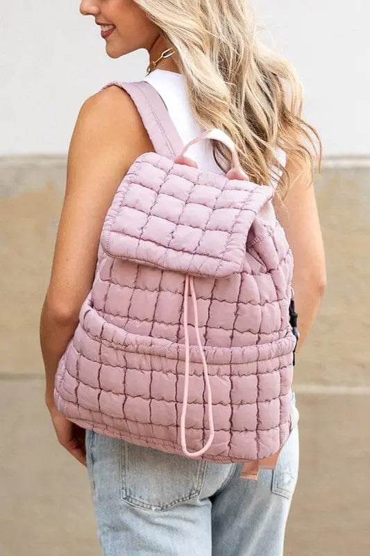 Stevie Quilted Puffer Backpack Aili's Corner Mauve OneSize