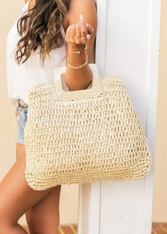 Sunset Dreams Straw Tote Aili's Corner Straw OneSize