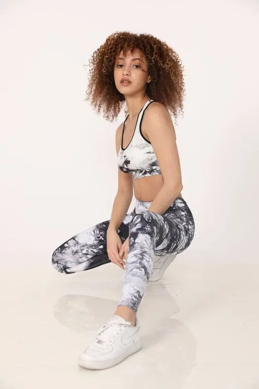 Tye Dye Sport Bra ALAMAE Apparel Black Tye Dye L