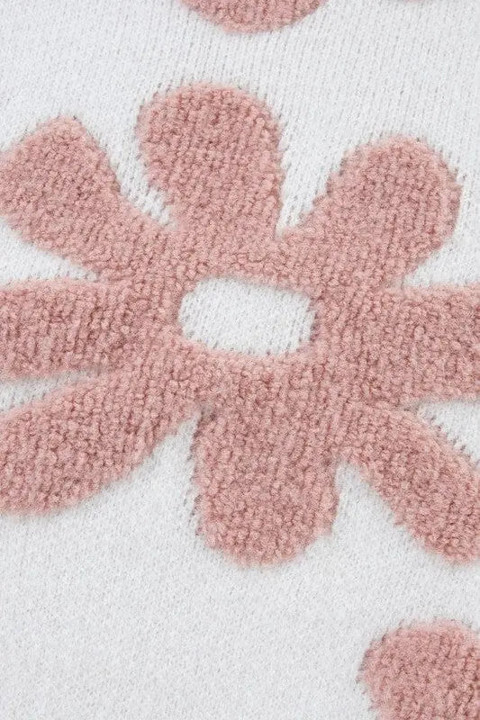 Vintage Flower Drop Shoulder Loose Sweater vintage floral sweater Poet Street
