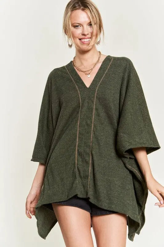 VNECK PONCHO TOP Jade By Jane