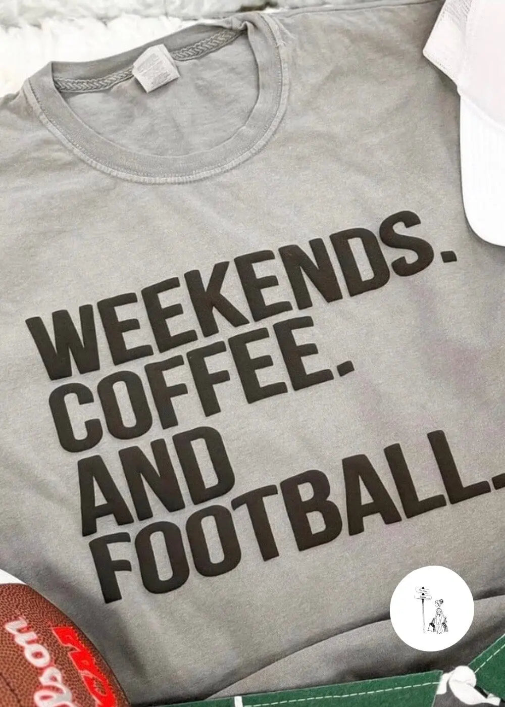 Weekends & Football Graphic Tee graphic tee Poet Street Boutique
