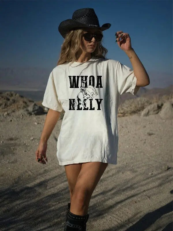 Whoa Nelly Graphic Tee graphic cowboy tee Poet Street Boutique Cream L