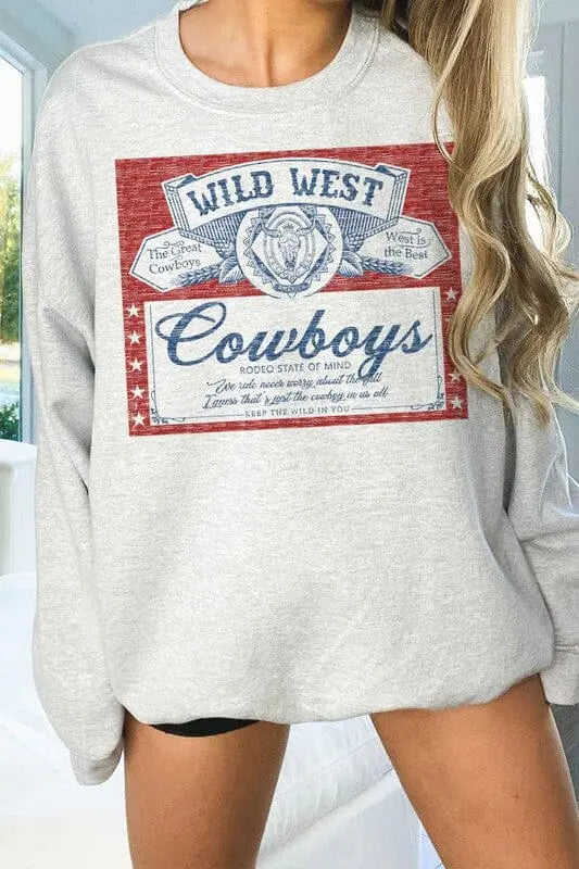 Wild West Cowboys Oversized Sweatshirt graphic oversized sweatshirt Poet Street Boutique ASH S/M