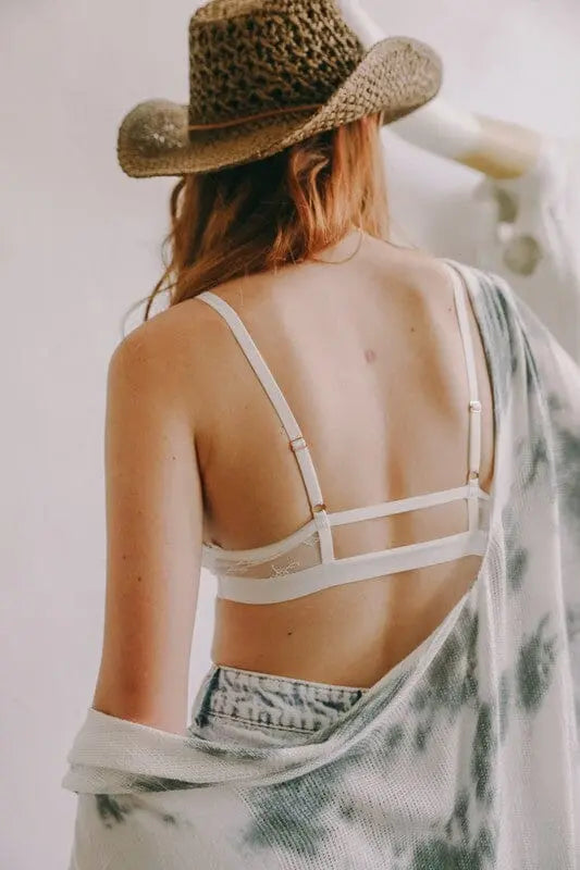 Center Cross Strap Lace Bralette bralette Poet Street Boutique