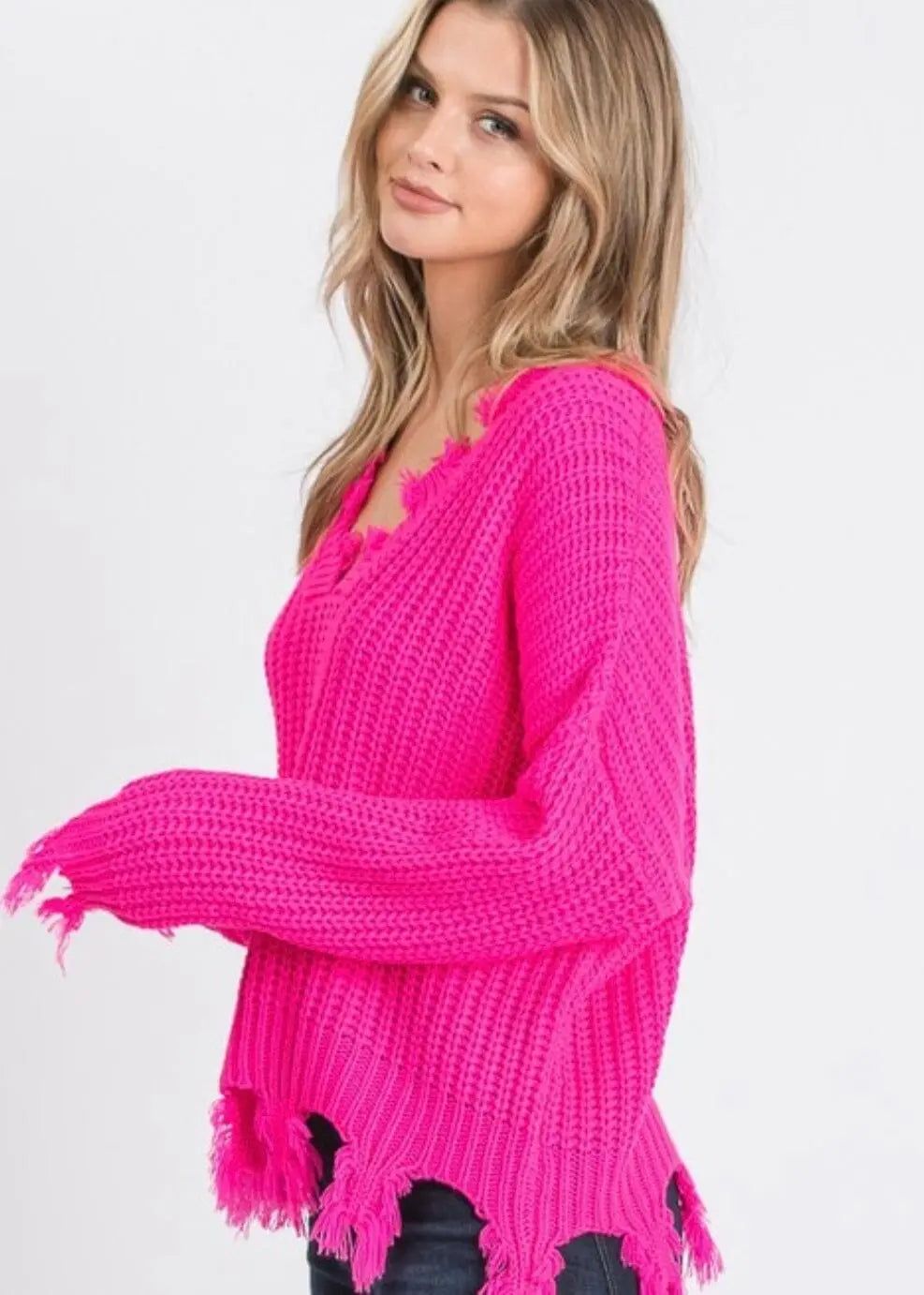 Destroyed Love Distressed Sweater sweater Poet Street Boutique