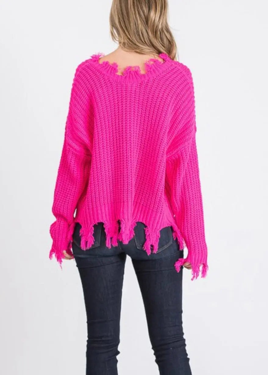 Destroyed Love Distressed Sweater sweater Poet Street Boutique