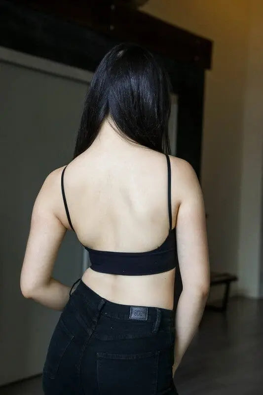 Low Back Seamless Bralette low cut bralette Poet Street Black XS/S
