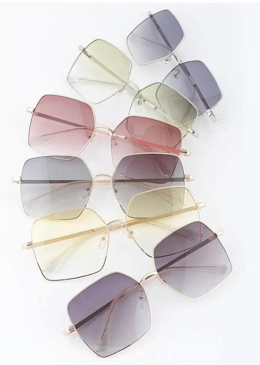 Ombre Pale Tinted Geo Sunglasses sunglasses Poet Street Boutique