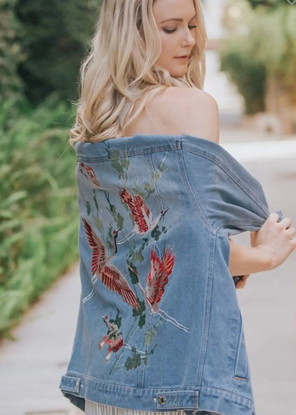 **PRE-ORDER **Fly High Embroidered Denim Jacket Denim Jacket Poet Street Boutique Small