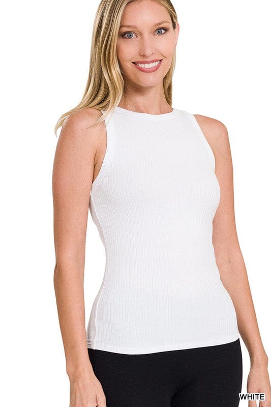 Ribbed Crewneck Tank Top Ribbed tank top Poet Street WHITE S