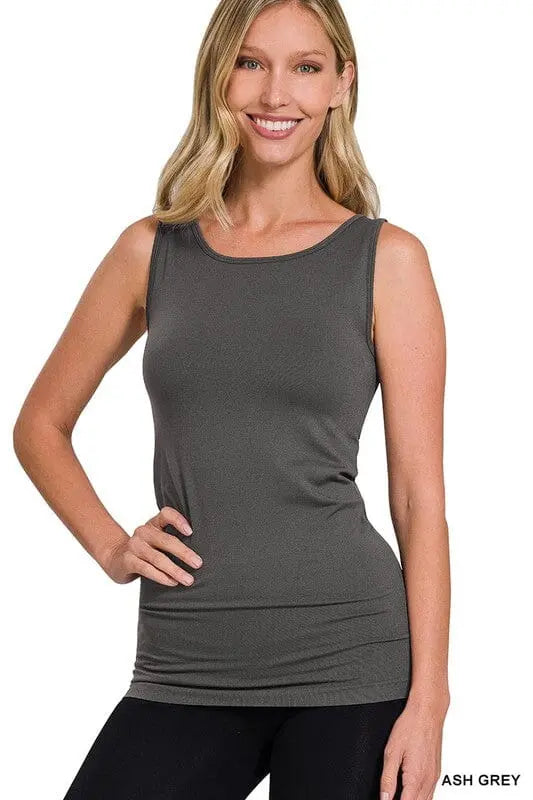 Scoop Neck Seamless Tank Top seamless tank ZENANA