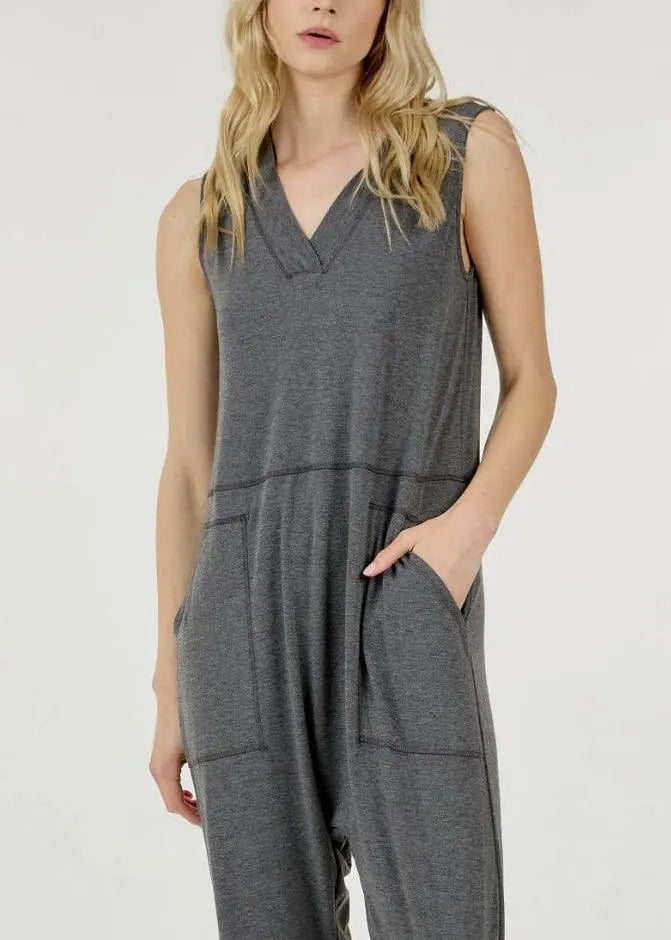 Sky Jump Charcoal Jumpsuit Jumpsuit Poet Street Boutique