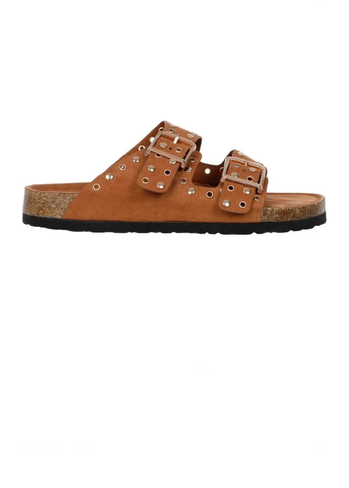 Stevie Studded Camel Footbed Sandals footbed sandals Poet Street Boutique